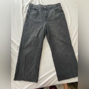 Wide leg extra high waist black jeans